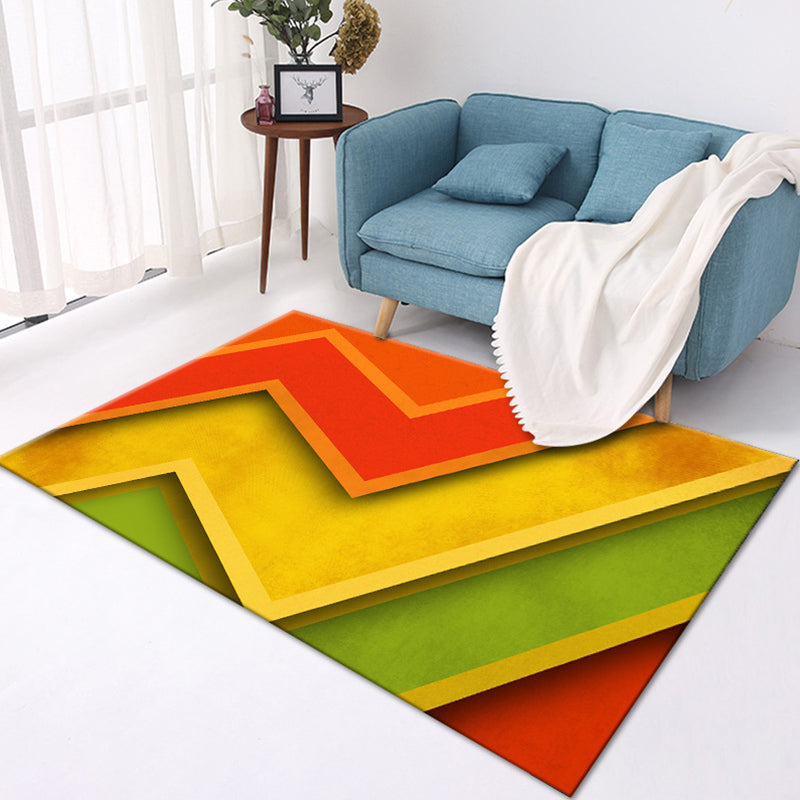 Multi-Color Modern Area Rug Polyester Geometrical Pattern Carpet Washable Stain Resistant Non-Slip Rug for Great Room Yellow Clearhalo 'Area Rug' 'Modern' 'Rugs' Rug' 2274650