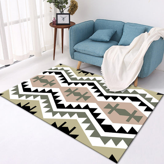 Multi-Color Modern Area Rug Polyester Geometrical Pattern Carpet Washable Stain Resistant Non-Slip Rug for Great Room Khaki Clearhalo 'Area Rug' 'Modern' 'Rugs' Rug' 2274651
