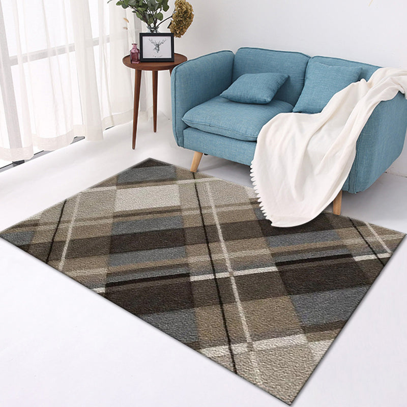 Multi-Color Modern Area Rug Polyester Geometrical Pattern Carpet Washable Stain Resistant Non-Slip Rug for Great Room Brown Clearhalo 'Area Rug' 'Modern' 'Rugs' Rug' 2274652