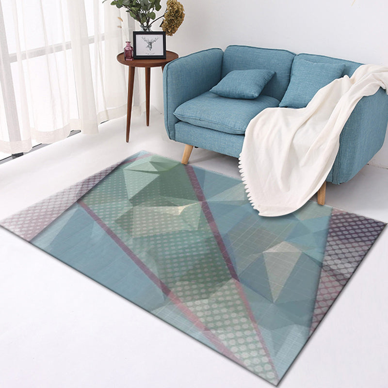 Multi-Color Modern Area Rug Polyester Geometrical Pattern Carpet Washable Stain Resistant Non-Slip Rug for Great Room Gray Blue Clearhalo 'Area Rug' 'Modern' 'Rugs' Rug' 2274654