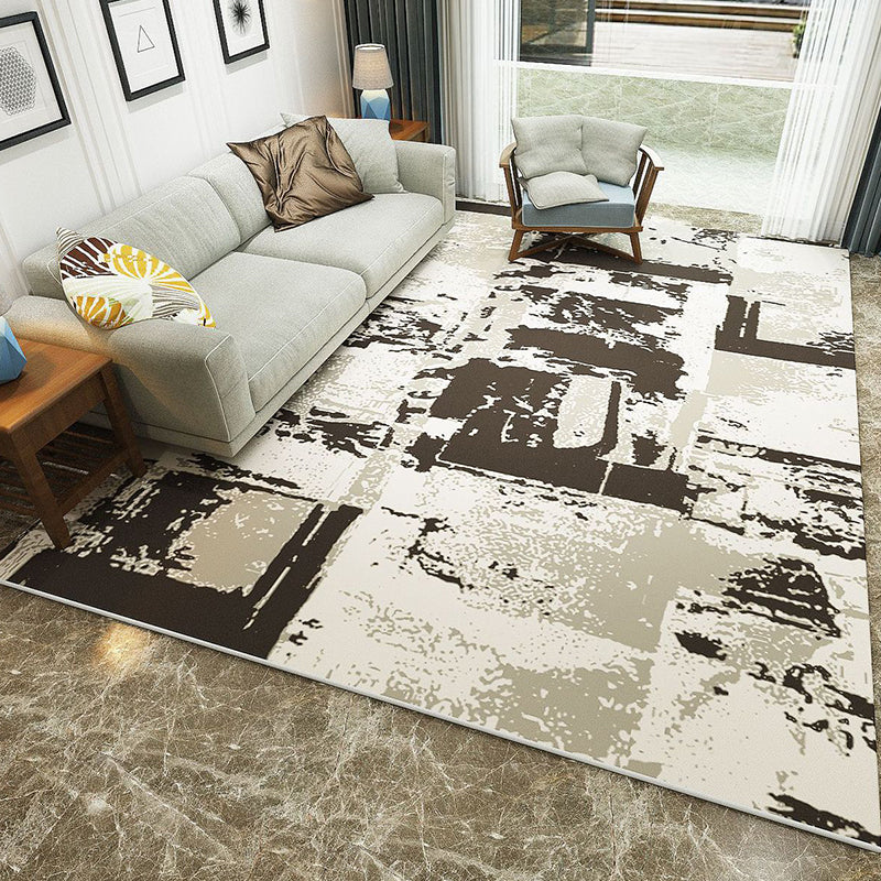 Fashion Modernism Rug Multi Colored Geometric Rug Stain Resistant Machine Wash Anti-Slip Backing Rug for Family Room Taupe Clearhalo 'Area Rug' 'Modern' 'Rugs' Rug' 2274663