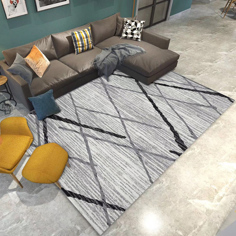 Fashion Modernism Rug Multi Colored Geometric Rug Stain Resistant Machine Wash Anti-Slip Backing Rug for Family Room Smoke Gray Clearhalo 'Area Rug' 'Modern' 'Rugs' Rug' 2274668