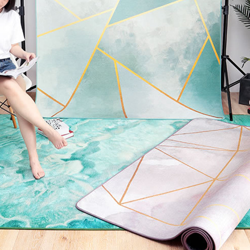 Stylish Multicolor Nordic Rug Synthetics Geometric Watercolor Carpet Non-Slip Stain Resistant Machine Washable Rug for Drawing Room Clearhalo 'Area Rug' 'Modern' 'Rugs' Rug' 2274670