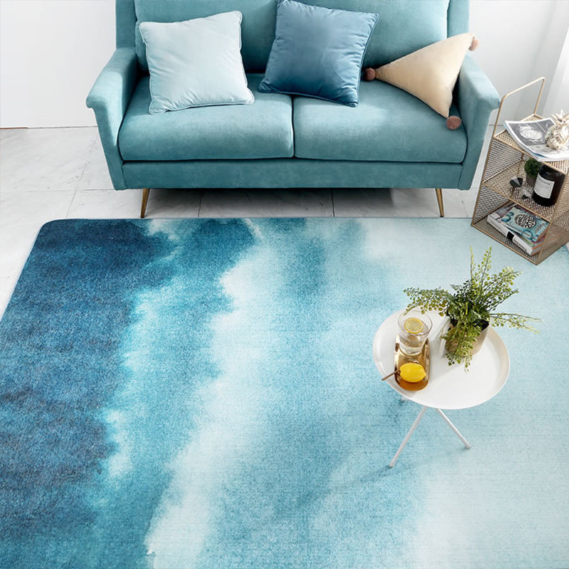 Stylish Multicolor Nordic Rug Synthetics Geometric Watercolor Carpet Non-Slip Stain Resistant Machine Washable Rug for Drawing Room Blue Clearhalo 'Area Rug' 'Modern' 'Rugs' Rug' 2274675