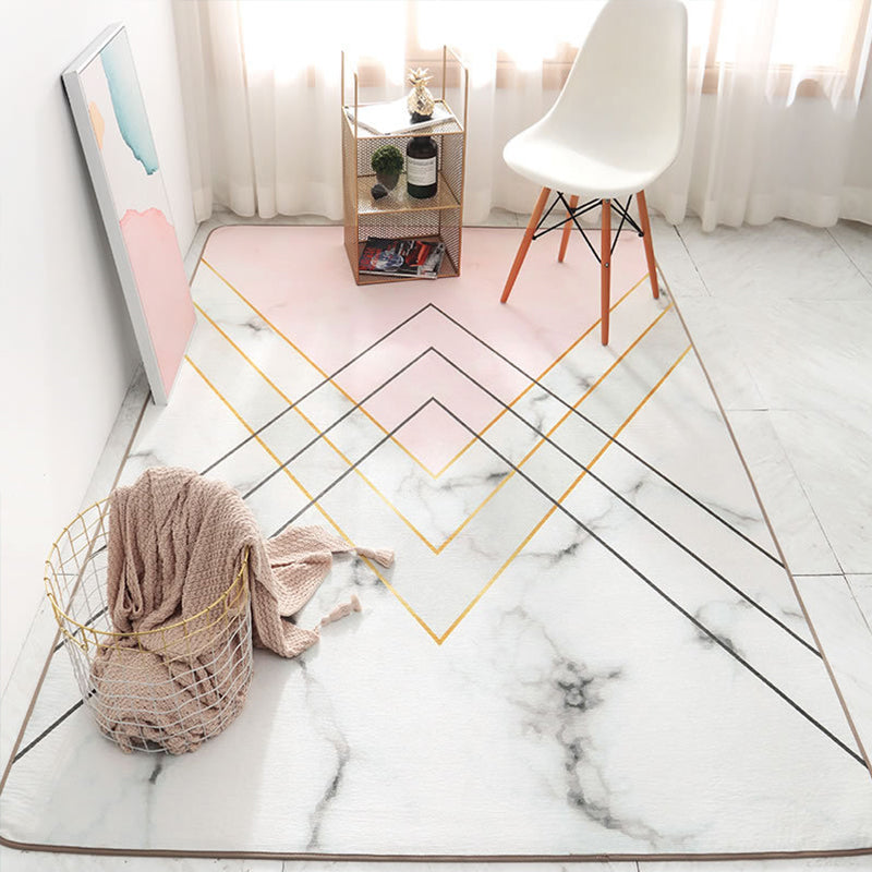 Stylish Multicolor Nordic Rug Synthetics Geometric Watercolor Carpet Non-Slip Stain Resistant Machine Washable Rug for Drawing Room Gray-Pink Clearhalo 'Area Rug' 'Modern' 'Rugs' Rug' 2274676