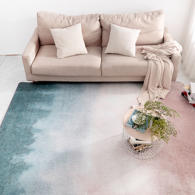 Stylish Multicolor Nordic Rug Synthetics Geometric Watercolor Carpet Non-Slip Stain Resistant Machine Washable Rug for Drawing Room Pink Clearhalo 'Area Rug' 'Modern' 'Rugs' Rug' 2274679