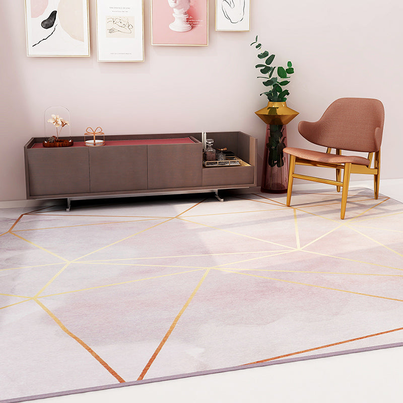 Stylish Multicolor Nordic Rug Synthetics Geometric Watercolor Carpet Non-Slip Stain Resistant Machine Washable Rug for Drawing Room Nude Pink Clearhalo 'Area Rug' 'Modern' 'Rugs' Rug' 2274683