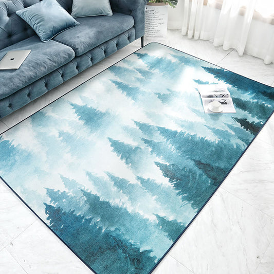 Stylish Multicolor Nordic Rug Synthetics Geometric Watercolor Carpet Non-Slip Stain Resistant Machine Washable Rug for Drawing Room Sky Blue-White Clearhalo 'Area Rug' 'Modern' 'Rugs' Rug' 2274690