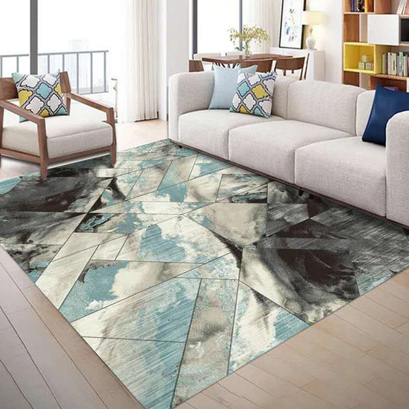 Minimalistic Living Room Rug Multi Color Geometric Print Rug Polypropylene Machine Washable Stain Resistant Non-Slip Rug Blue Clearhalo 'Area Rug' 'Modern' 'Rugs' Rug' 2274693