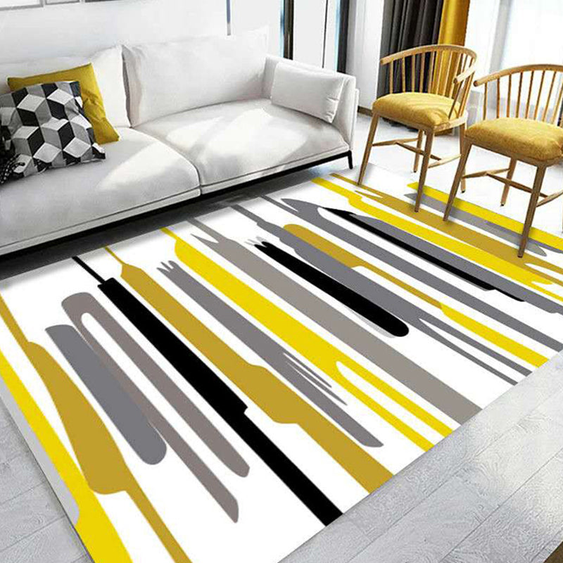 Minimalistic Living Room Rug Multi Color Geometric Print Rug Polypropylene Machine Washable Stain Resistant Non-Slip Rug Yellow Clearhalo 'Area Rug' 'Modern' 'Rugs' Rug' 2274701