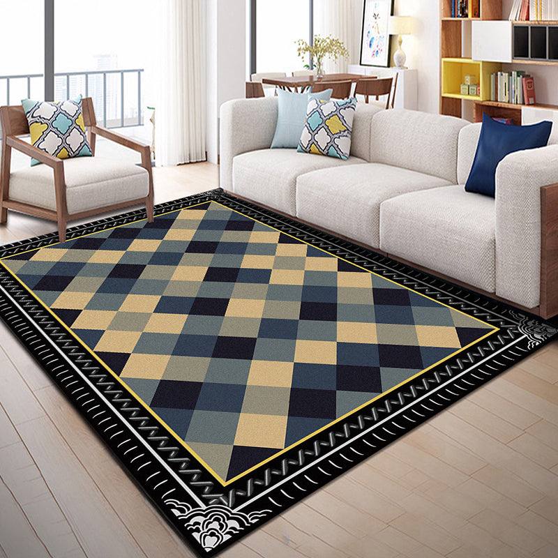 Bright Geometric Block Rug Multi-Colored Modern Carpet Polyester Machine Washable Anti-Slip Backing Pet Friendly Rug for Room Black Clearhalo 'Area Rug' 'Modern' 'Rugs' Rug' 2274707