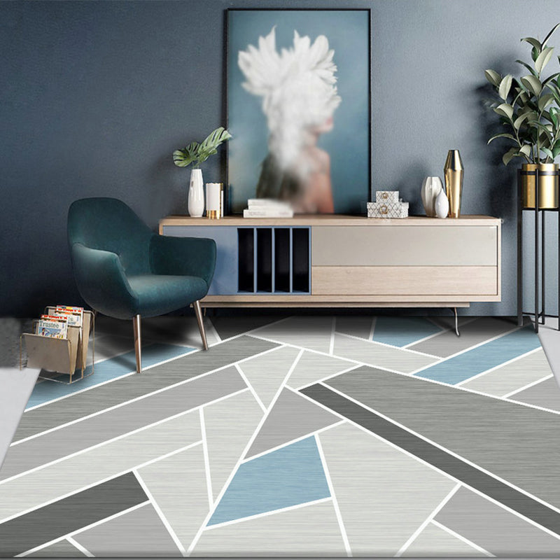 Colorful Triangle Print Rug Multicolor Modern Style Rug Synthetics Washable Stain Resistant Anti-Slip Rug for Home Light Gray 5'11" x 9'2" Clearhalo 'Area Rug' 'Modern' 'Rugs' Rug' 2274725