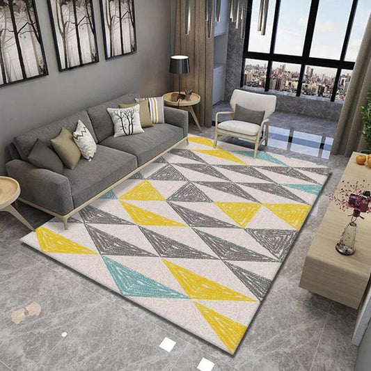Multicolor Geometrical Print Rug Synthetics Modernist Rug Stain Resistant Non-Slip Backing Pet Friendly Rug for Great Room Yellow Clearhalo 'Area Rug' 'Modern' 'Rugs' Rug' 2274769