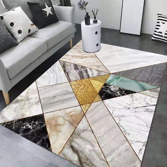 Contemporary Living Room Rug Multi-Color Geometric Carpet Polypropylene Washable Stain Resistant Non-Slip Backing Area Rug Gray-Khaki Clearhalo 'Area Rug' 'Modern' 'Rugs' Rug' 2274790