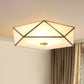Simplicity Pentagonal Flushmount Ceiling Lamp Satin Opal Glass Flush-Mount Light in Brass Clearhalo 'Ceiling Lights' 'Close To Ceiling Lights' 'Close to ceiling' 'Flush mount' Lighting' 2275243