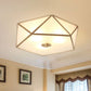 Simplicity Pentagonal Flushmount Ceiling Lamp Satin Opal Glass Flush-Mount Light in Brass Clearhalo 'Ceiling Lights' 'Close To Ceiling Lights' 'Close to ceiling' 'Flush mount' Lighting' 2275245