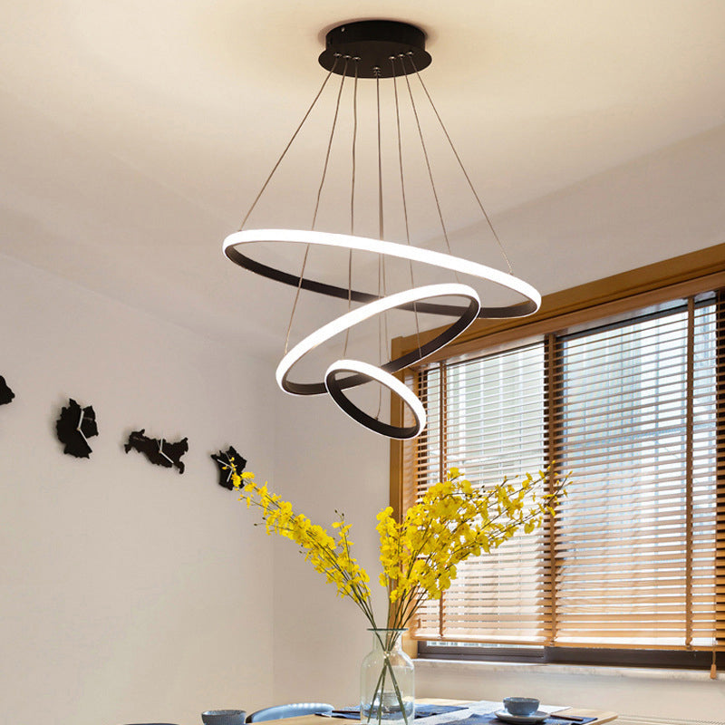 Circular LED Ceiling Suspension Lamp Minimalism Acrylic Chandelier for Dining Room Clearhalo 'Ceiling Lights' 'Chandeliers' 'Modern Chandeliers' 'Modern' Lighting' 2275300