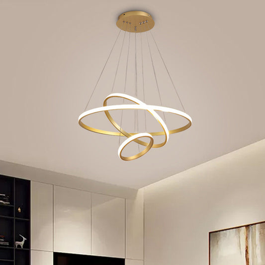 Acrylic Loop LED Pendant Light Simplicity Chandelier Lighting Fixture for Living Room Clearhalo 'Ceiling Lights' 'Chandeliers' 'Modern Chandeliers' 'Modern' Lighting' 2275320