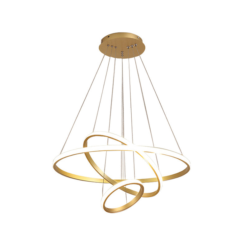 Acrylic Loop LED Pendant Light Simplicity Chandelier Lighting Fixture for Living Room Clearhalo 'Ceiling Lights' 'Chandeliers' 'Modern Chandeliers' 'Modern' Lighting' 2275321