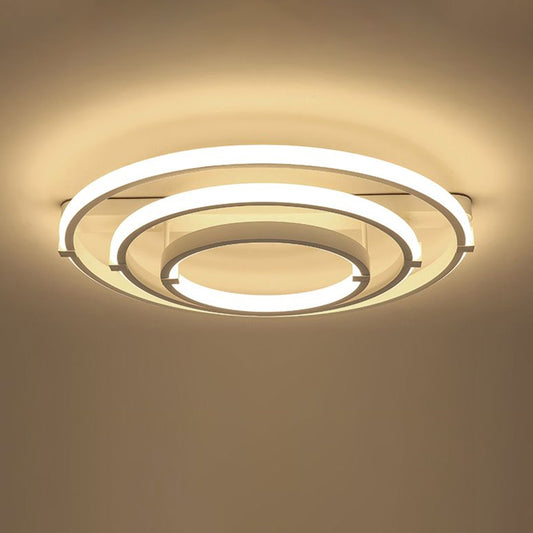 Metal Loop Shaped LED Ceiling Fixture Minimalistic White Semi Flush Light for Living Room Clearhalo 'Ceiling Lights' 'Close To Ceiling Lights' 'Close to ceiling' 'Semi-flushmount' Lighting' 2275345