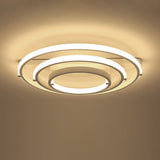 Metal Loop Shaped LED Ceiling Fixture Minimalistic White Semi Flush Light for Living Room Clearhalo 'Ceiling Lights' 'Close To Ceiling Lights' 'Close to ceiling' 'Semi-flushmount' Lighting' 2275345