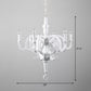 White Candelabra Chandelier Light Antique Metal 6 Bulbs Living Room Pendant Light Fixture Clearhalo 'Ceiling Lights' 'Chandeliers' Lighting' options 2275383