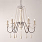 Retro Style Draping Bead Suspension Light 8 Heads Wood Chandelier Light with Candlestick Clearhalo 'Ceiling Lights' 'Chandeliers' Lighting' options 2275394