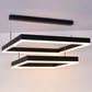 Acrylic 2-Tier Square LED Ceiling Lighting Modern Black Chandelier Light for Living Room Clearhalo 'Ceiling Lights' 'Chandeliers' 'Modern Chandeliers' 'Modern' Lighting' 2275456