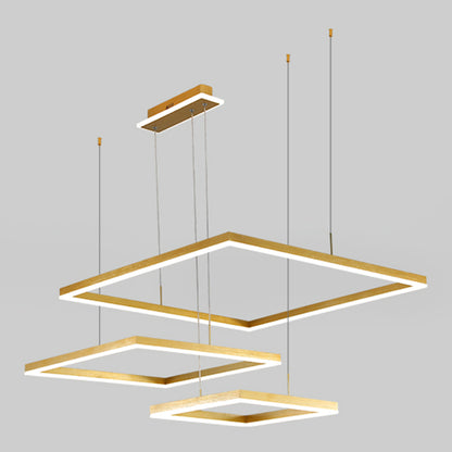 Layered Rhombus Chandelier Pendant Light Contemporary Acrylic Living Room LED Hanging Lighting 3 Gold Clearhalo 'Ceiling Lights' 'Chandeliers' 'Modern Chandeliers' 'Modern' Lighting' 2275479