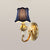 Flare Sconce Light Fixture Traditional Fabric Wall Mounted Lighting with Scalloped Trim 1.0 Dark Purple Clearhalo 'Wall Lamps & Sconces' 'Wall Lights' Lighting' 2275509
