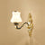 White Glass Jar Shaped Wall Sconce Lighting Retro Living Room Wall Mounted Light in Brass 1.0 White Clearhalo 'Wall Lamps & Sconces' 'Wall Lights' Lighting' 2275547