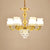 Flower Restaurant Hanging Light Fixture Traditional Opal Glass Gold Chandelier with Crystal Deco 6 Gold Clearhalo 'Ceiling Lights' 'Chandeliers' Lighting' options 2275560_7f548c8e-04b1-4d58-b44c-96a6a83802a4