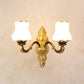 Wall Lighting Sconce Classic Carved Arm Metal Wall Mount Light with White Glass Shade 2.0 White A Clearhalo 'Wall Lamps & Sconces' 'Wall Lights' Lighting' 2275565