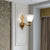 Brass Finish Wall Mount Light Traditional White Rib Glass Bell Wall Sconce Lighting 1.0 White Clearhalo 'Wall Lamps & Sconces' 'Wall Lights' Lighting' 2275573