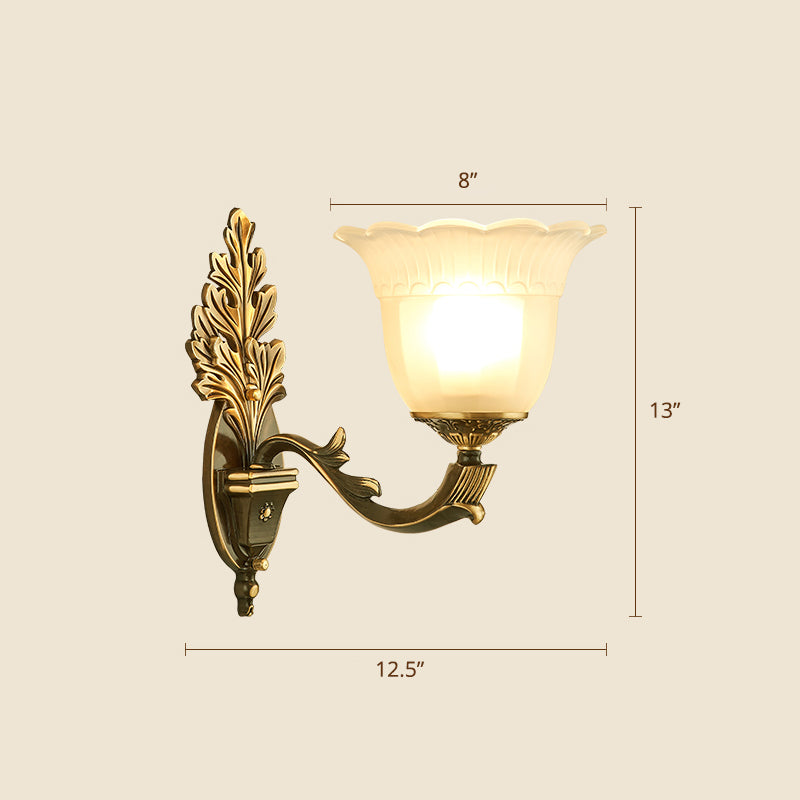 Frost Glass White Sconce Light Fixture Bell Shade Traditional Wall Lighting Ideas 1.0 White B Clearhalo 'Wall Lamps & Sconces' 'Wall Lights' Lighting' 2275580