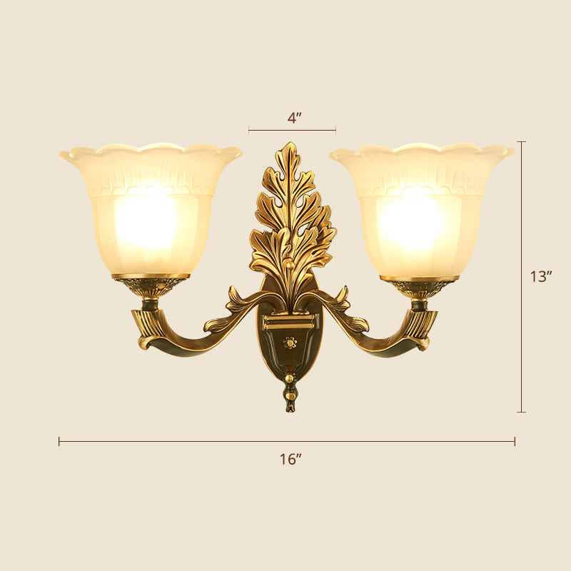 Frost Glass White Sconce Light Fixture Bell Shade Traditional Wall Lighting Ideas 2.0 White B Clearhalo 'Wall Lamps & Sconces' 'Wall Lights' Lighting' 2275582