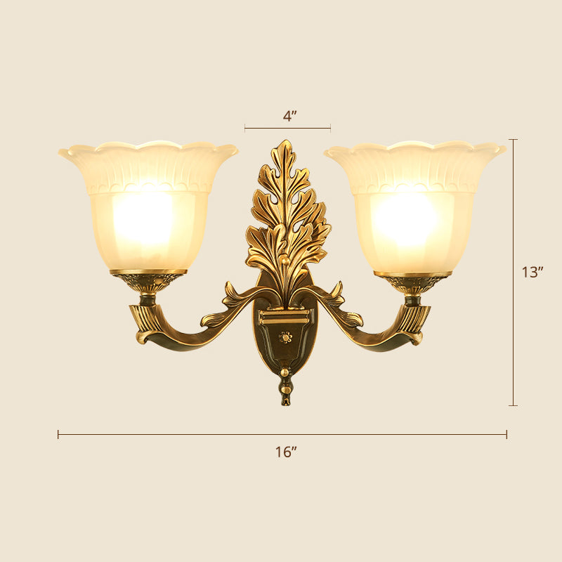 Frost Glass White Sconce Light Fixture Bell Shade Traditional Wall Lighting Ideas 2.0 White B Clearhalo 'Wall Lamps & Sconces' 'Wall Lights' Lighting' 2275582