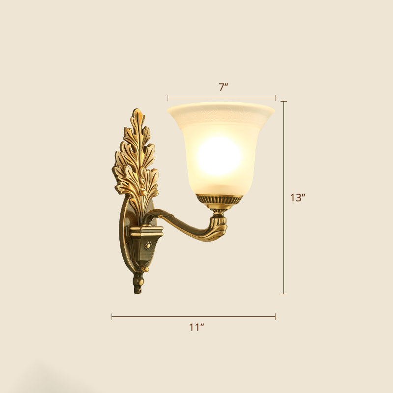 Frost Glass White Sconce Light Fixture Bell Shade Traditional Wall Lighting Ideas 1.0 White C Clearhalo 'Wall Lamps & Sconces' 'Wall Lights' Lighting' 2275584