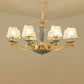 Clear Ribbed Glass Chandelier Lighting Antique Gold Conic Bedroom Ceiling Pendant Lamp Clearhalo 'Ceiling Lights' 'Chandeliers' Lighting' options 2275636