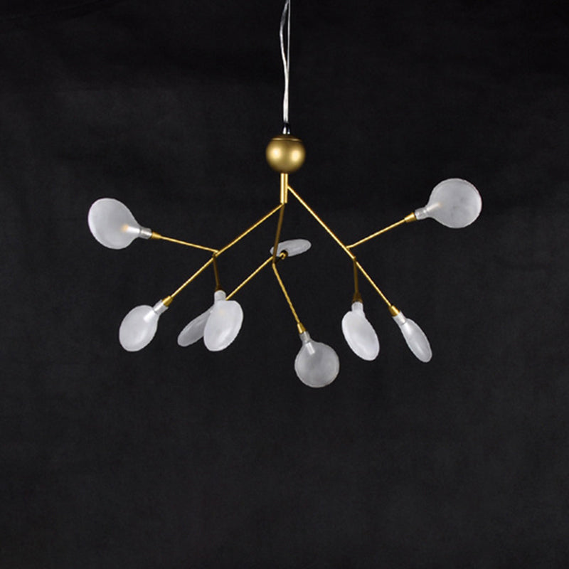 Designer Leaf Pendant Ceiling Light Acrylic Living Room Chandelier Lighting in Gold 9 Gold Clearhalo 'Ceiling Lights' 'Chandeliers' 'Modern Chandeliers' 'Modern' Lighting' 2275641