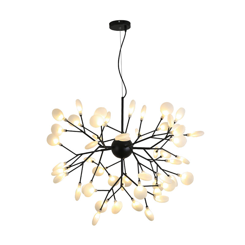 Acrylic Fireflies Hanging Lamp Minimalist Black Finish LED Pendant Chandelier Light Clearhalo 'Ceiling Lights' 'Chandeliers' 'Modern Chandeliers' 'Modern' Lighting' 2275650