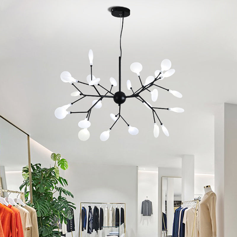 Acrylic Fireflies Hanging Lamp Minimalist Black Finish LED Pendant Chandelier Light Clearhalo 'Ceiling Lights' 'Chandeliers' 'Modern Chandeliers' 'Modern' Lighting' 2275651