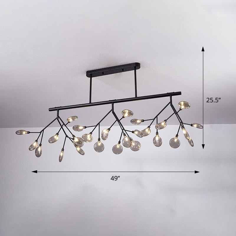 Minimalistic Firefly Island Pendant Light Acrylic 27-Head Restaurant Suspension Lamp Black C Clearhalo 'Ceiling Lights' 'Island Lights' Lighting' 2275673