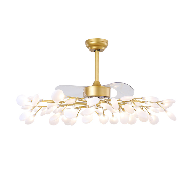 Firefly Hanging Fan Lighting Postmodern Metal Semi Flush Ceiling Light for Dining Room Clearhalo 'Ceiling Fans with Lights' 'Ceiling Fans' 'Modern Ceiling Fans' 'Modern' Lighting' 2275683