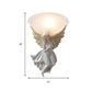 Flared Living Room Wall Light Fixture Simple Style Frosted/Amber Glass 1 Light Sconce Light with Gold/White Angel toward Right/Left Clearhalo 'Wall Lamps & Sconces' 'Wall Lights' Lighting' 227573