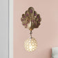 Clear Crystal Orb Wall Lamp with Resin Peacock 1 Light Gold/Pink/White Wall Mounted Light for Bedside Clearhalo 'Wall Lamps & Sconces' 'Wall Lights' Lighting' 227601