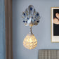1 Light Wall Mount Light with Peacock Decoration Resin Vintage Bedroom Sconce Light in Green/Silver/Blue Silver Clearhalo 'Wall Lamps & Sconces' 'Wall Lights' Lighting' 227617