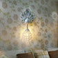 1 Light Wall Mount Light with Peacock Decoration Resin Vintage Bedroom Sconce Light in Green/Silver/Blue Clearhalo 'Wall Lamps & Sconces' 'Wall Lights' Lighting' 227621
