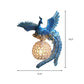 Orb Metal and Crystal Wall Lamp Antique 1 Light Living Room Sconce Light with White/Gold/Blue Phoenix toward Right/Left Clearhalo 'Wall Lamps & Sconces' 'Wall Lights' Lighting' 227630