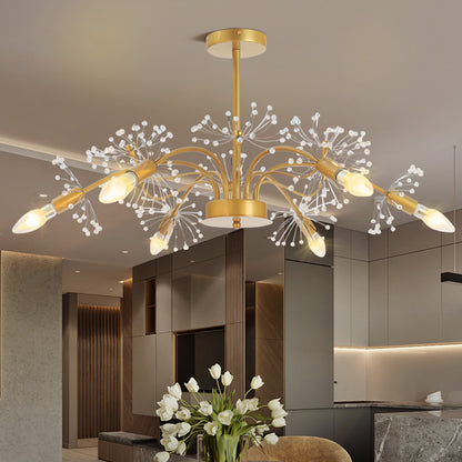 Curved Arm Metal Chandelier Light Traditional 6 Lights Living Room Hanging Lamp with Clear/Cream Crystal Accent Gold A Clearhalo 'Ceiling Lights' 'Chandeliers' Lighting' options 227841_12e4fdb0-847b-477b-9d0d-5d3c7613e844